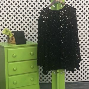 Black and Gold Sequins Top/ Dress
